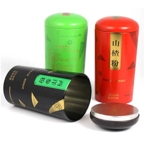 西洋參粉鐵罐；圓形山楂粉包裝罐定制