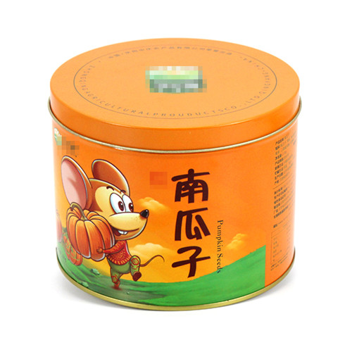 圓形卡通葵花籽年貨鐵罐包裝_食品點(diǎn)心馬口鐵盒廠(chǎng)家包裝定制