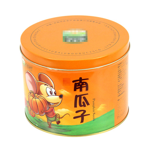 圓形卡通葵花籽年貨鐵罐包裝_食品點(diǎn)心馬口鐵盒廠(chǎng)家包裝定制